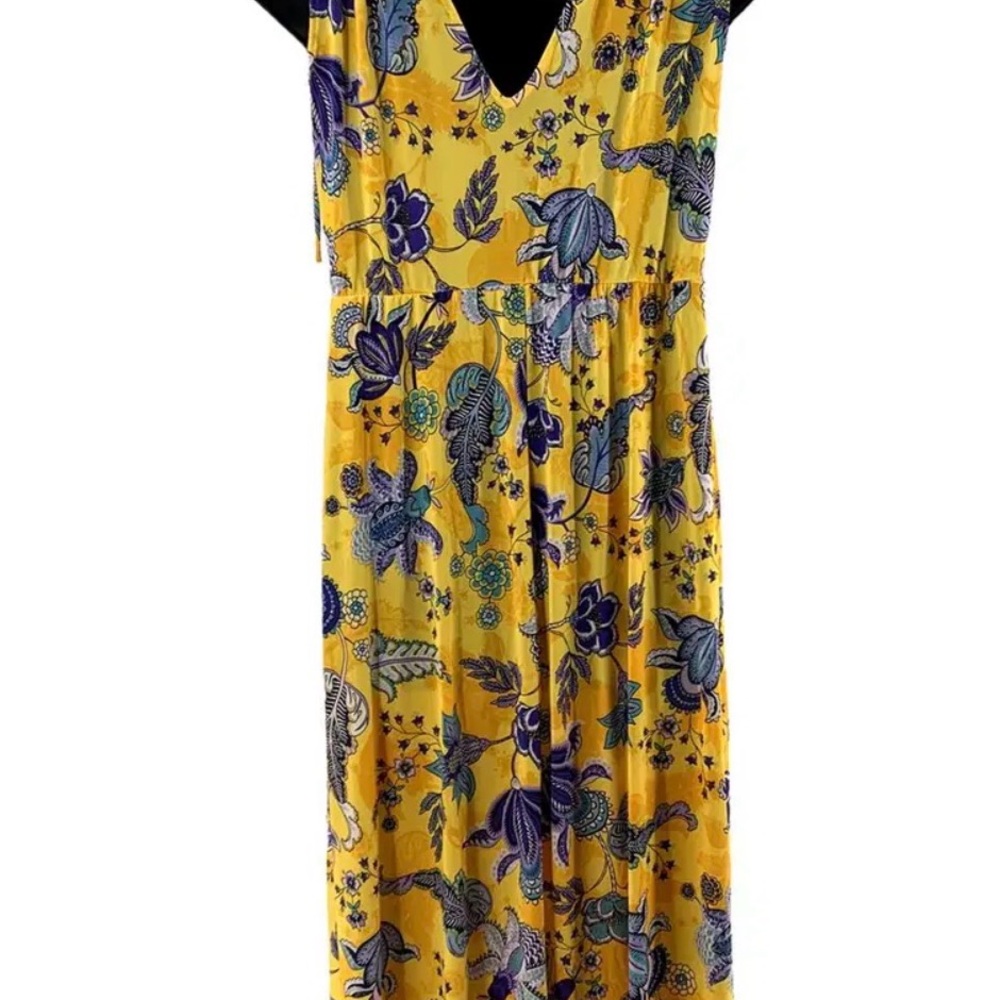 IMAN Yellow and Blue Floral Maxi Dress - Picture 11 of 16